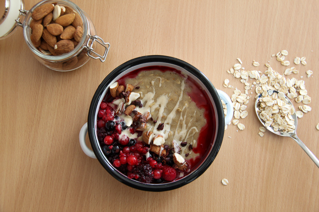 Vanille Pudding Oats mit Beeren